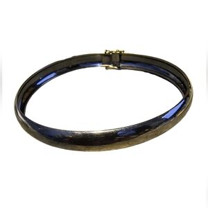 Jacmel Sterling Silver Bangle Bracelet with Oxidized Gunmetal Finish
